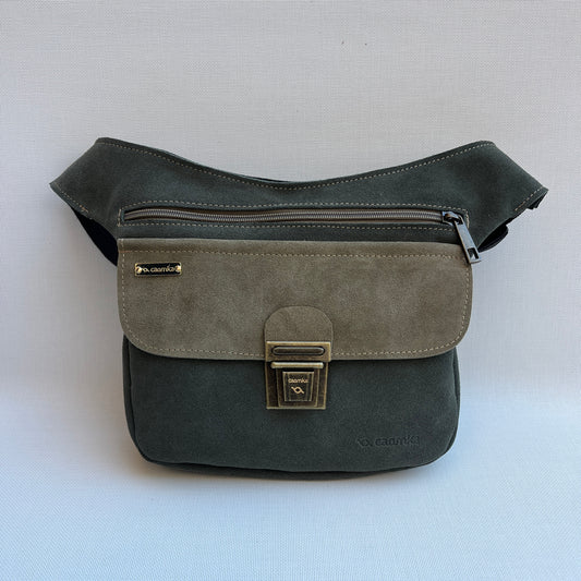 Riñonera Green & Kaki · Piel Serraje · Pieza Exclusiva Núm. 14759