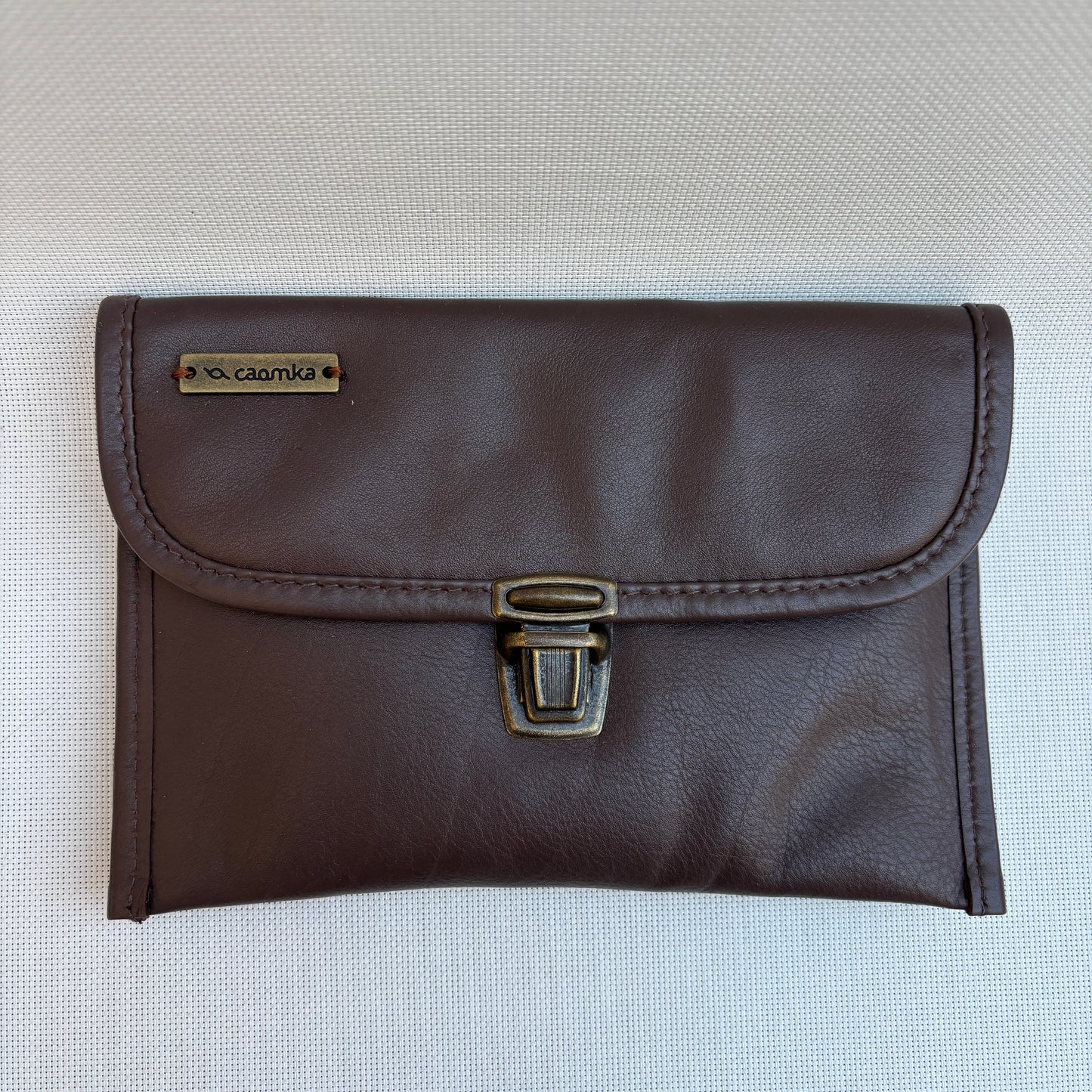 CAOMKA Flat Coin Purse Natural BioCuir® Leather Exclusive Piece No. 13177