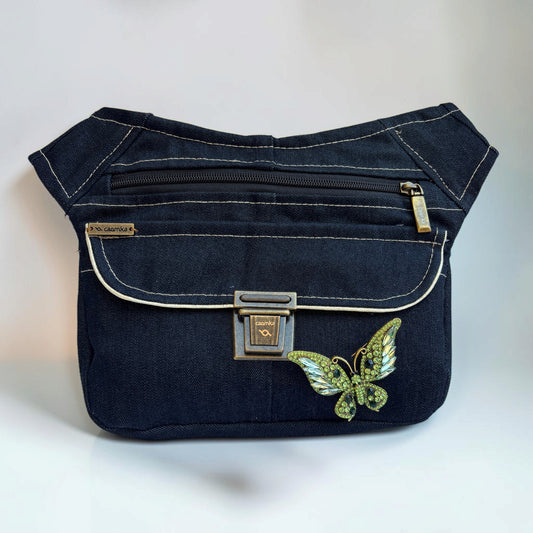 Riñonera Original Luxury "Jeans Elegant Top" ♻️ Jeans Recycled ♻️ · Pieza Única Núm. 19655