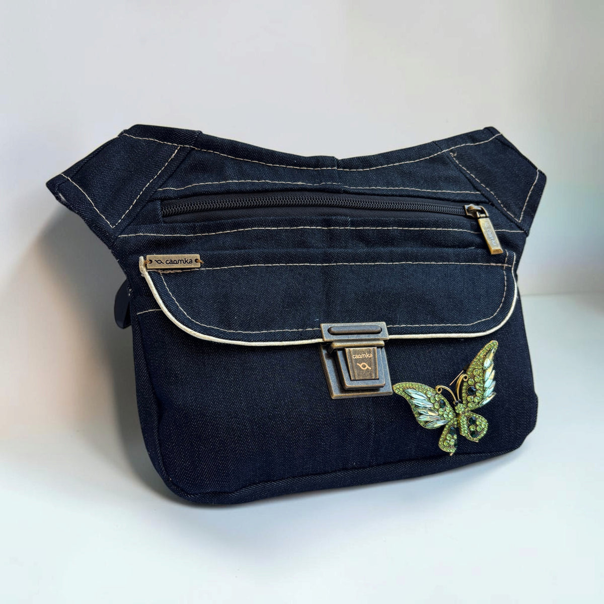 Riñonera Original Luxury "Jeans Elegant Top" ♻️ Jeans Recycled ♻️ · Pieza Única Núm. 19655