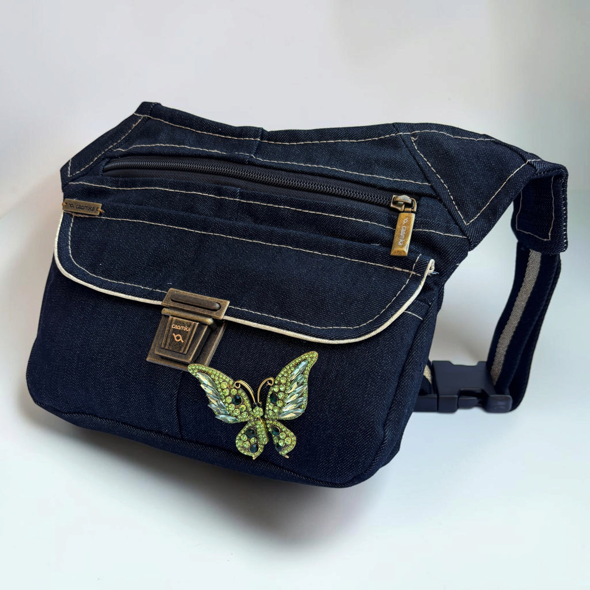 Riñonera Original Luxury "Jeans Elegant Top" ♻️ Jeans Recycled ♻️ · Pieza Única Núm. 19655