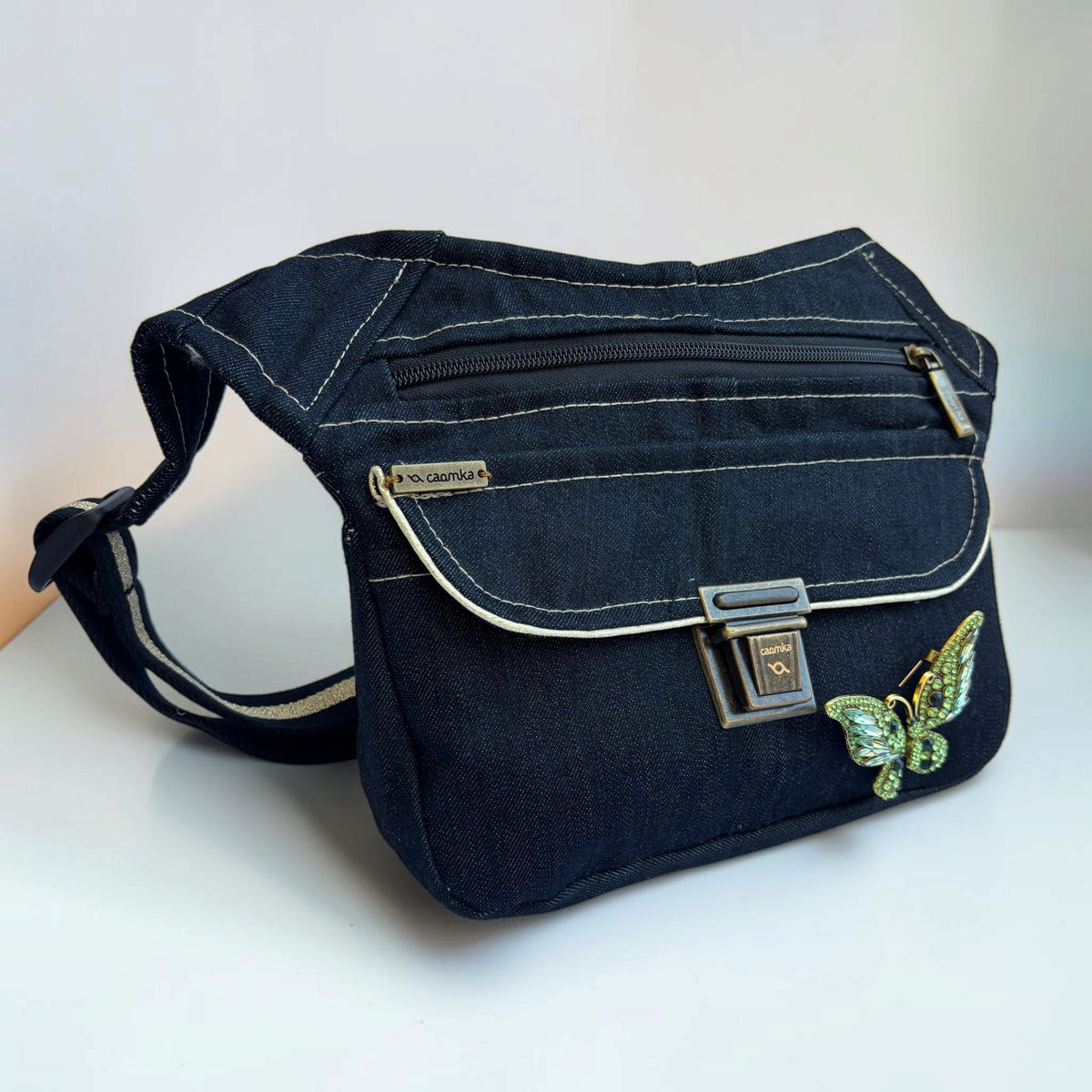 Riñonera Original Luxury "Jeans Elegant Top" ♻️ Jeans Recycled ♻️ · Pieza Única Núm. 19655