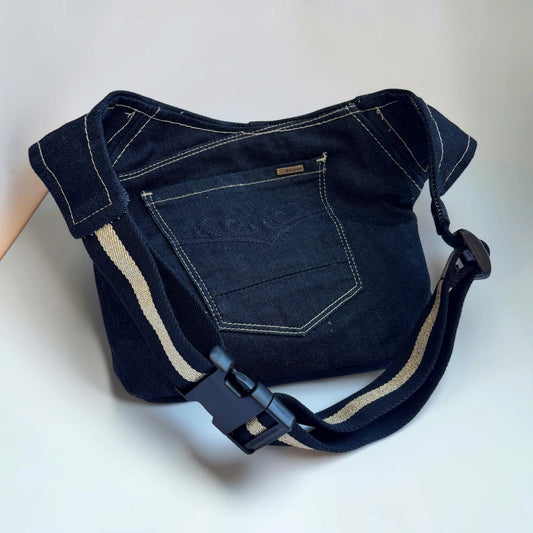 Riñonera Original Luxury "Jeans Elegant Top" ♻️ Jeans Recycled ♻️ · Pieza Única Núm. 19655