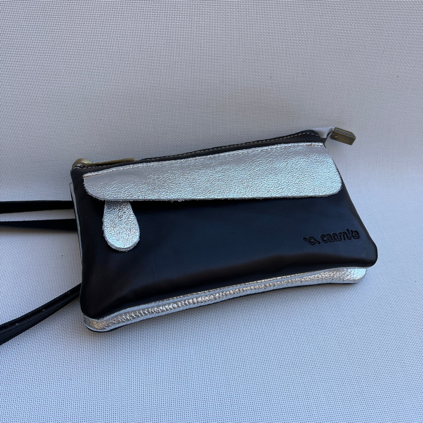 Riñonera multifunción NANO "Party Silver" · Piel - Cuero · Pieza Exclusiva Núm. 14748