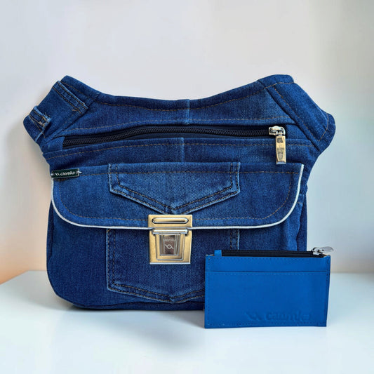 Riñonera Original Special Top ♻️Jeans Recycled ♻️ + Bolsillo trasero con cremallera · Pieza Única Núm. 19659