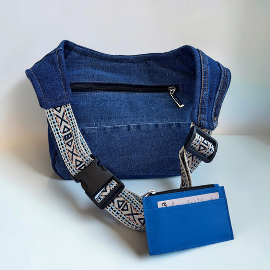 Riñonera Original Special Top ♻️Jeans Recycled ♻️ + Bolsillo trasero con cremallera · Pieza Única Núm. 19659
