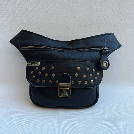 Mini Premium Black & Old Gold · Piel natural BioCuir® · Pieza Exclusiva Núm. 14741