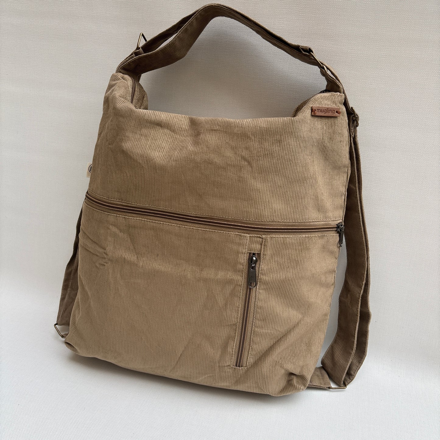 Mochila - Bolso - Tote Bag - Micro pana · Mutifunción · "Nepal" Color Camel · Súper ligera · Pieza 16458