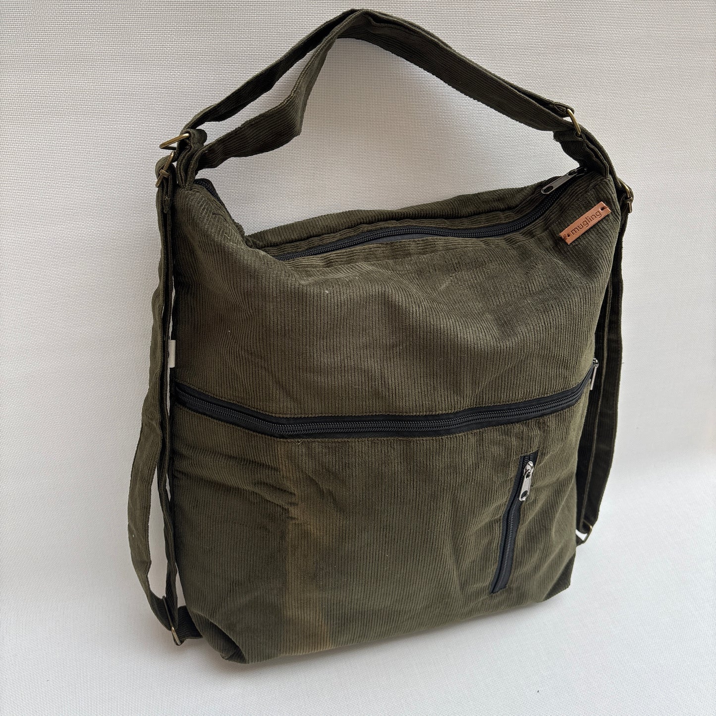 Mochila - Bolso - Tote Bag - Micro pana · Mutifunción · "Nepal" Color Verde · Súper ligera · Pieza 16457