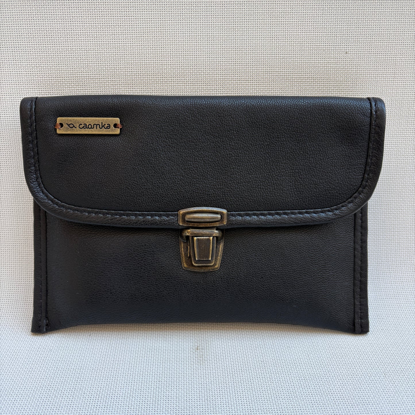 CAOMKA Flat Coin Purse Natural BioCuir® Leather Exclusive Piece No. 13177