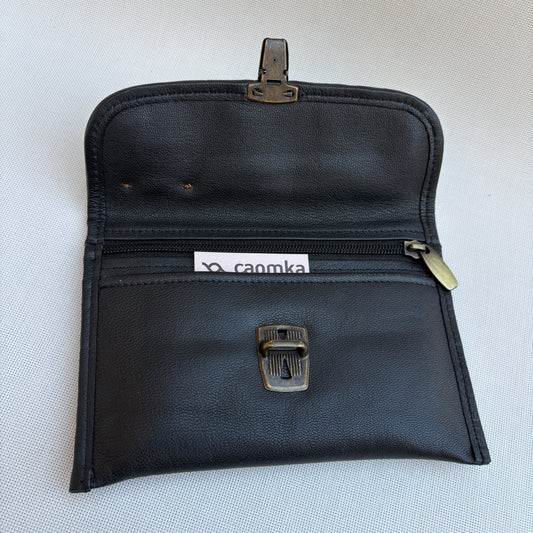 CAOMKA Flat Coin Purse Natural BioCuir® Leather Exclusive Piece No. 13177