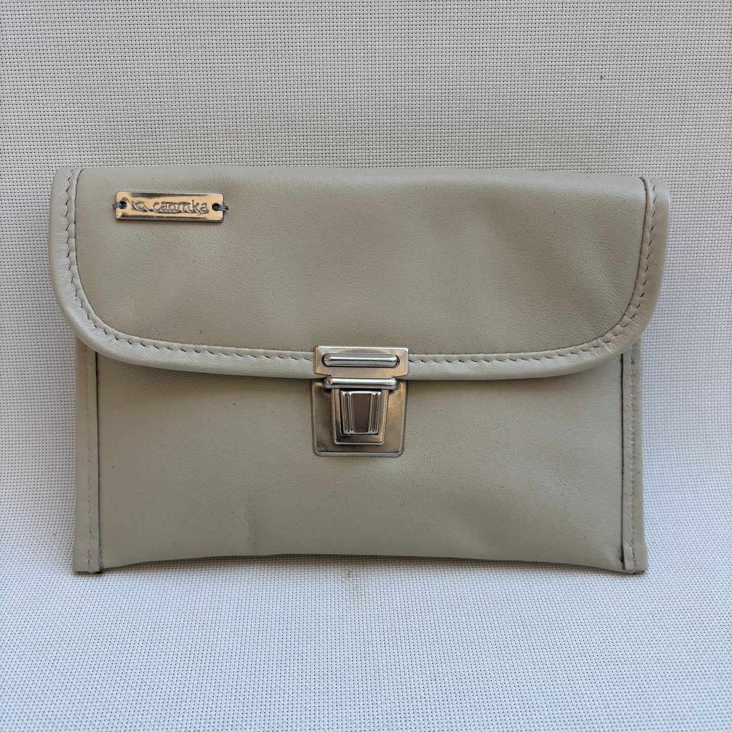 CAOMKA Flat Coin Purse Natural BioCuir® Leather Exclusive Piece No. 13177