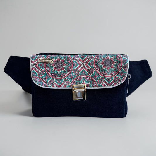 Riñonera Urban "♻️ Mandalas Jeans Recycled ♻️" · Pieza Única Núm. 19572