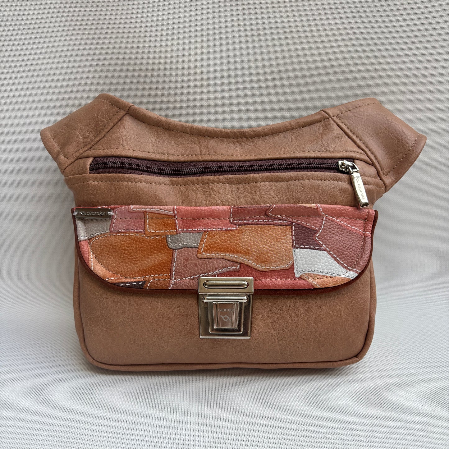 Riñonera "Elegant Patchwork Top" + Bolsillo trasero · Polipiel · Pieza Única Núm. 18049