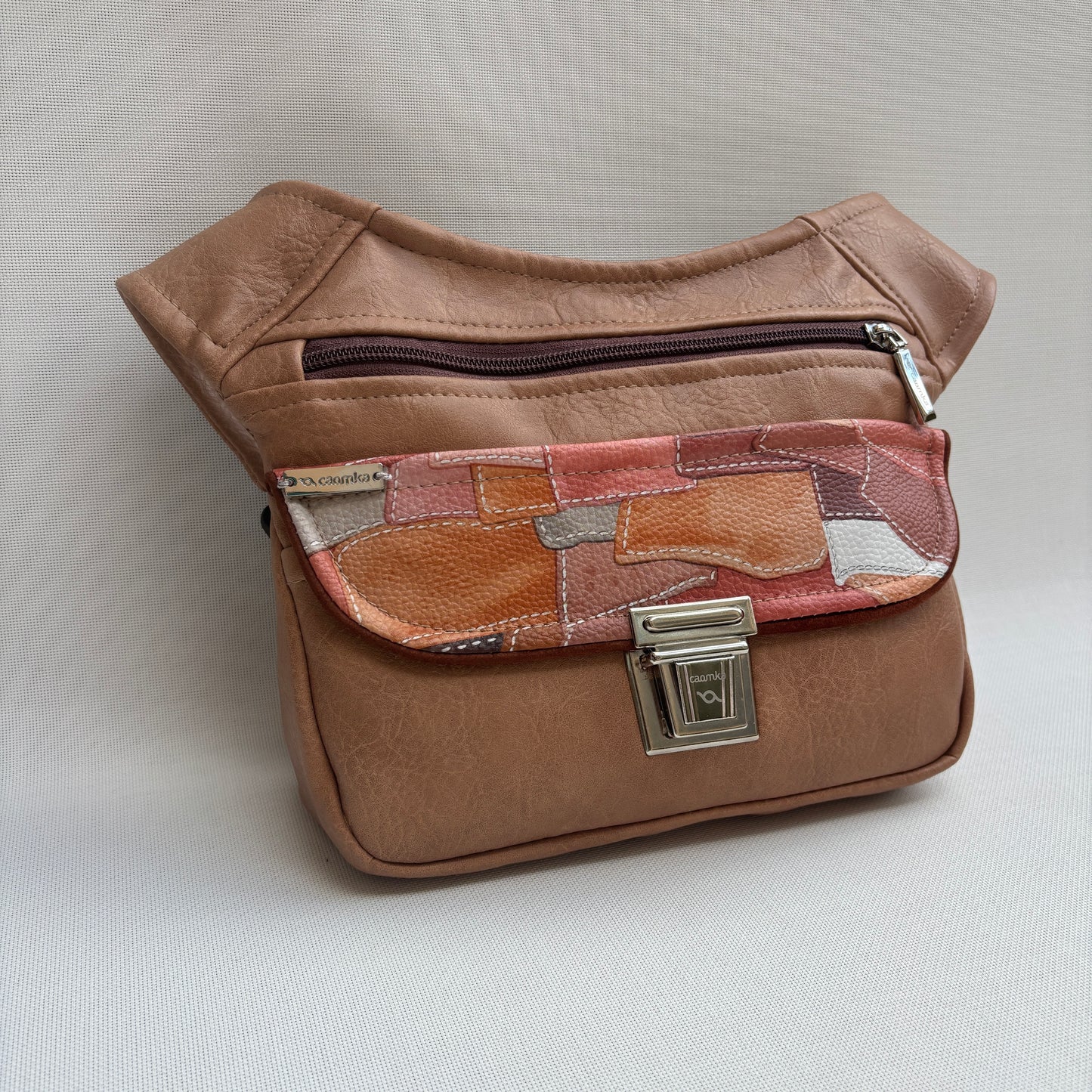 Riñonera "Elegant Patchwork Top" + Bolsillo trasero · Polipiel · Pieza Única Núm. 18049