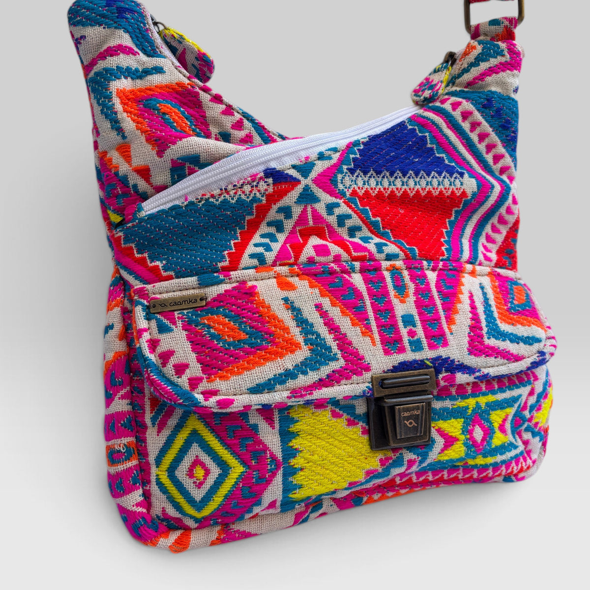 Bolso Bandolera Súper Caomka "Happy India" · Pieza Única Núm. 19548