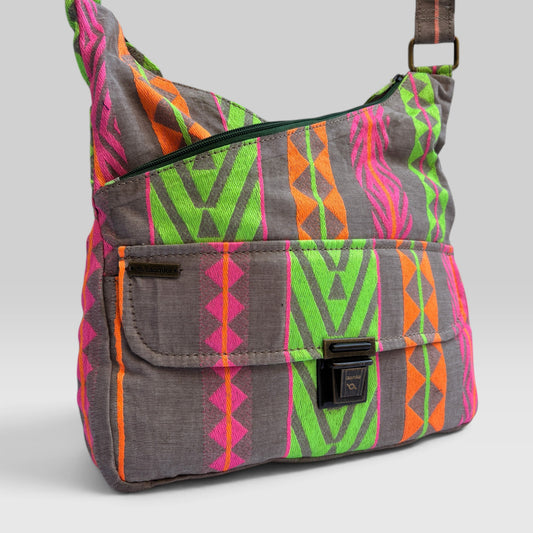 Bolso Bandolera Súper Caomka "Neon Tribal" · Pieza Única Núm. 19549