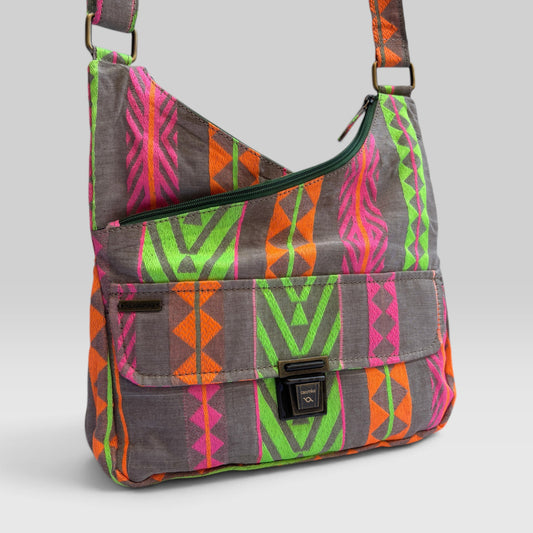 Bolso Bandolera Súper Caomka "Neon Tribal" · Pieza Única Núm. 19557