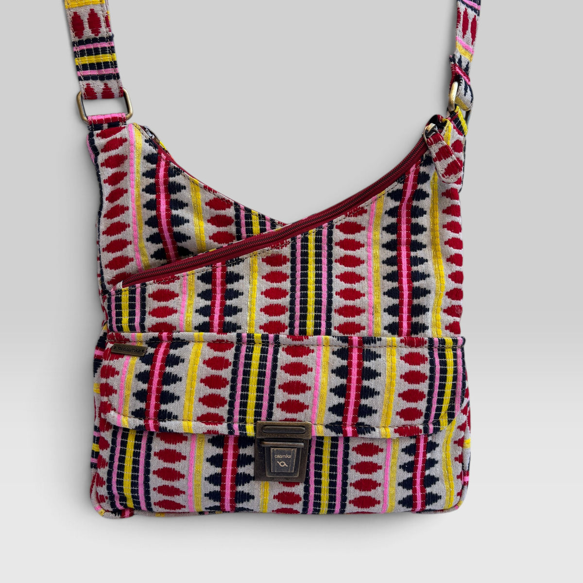 Bolso Bandolera Súper Caomka "Happy Stripes" · Pieza Única Núm. 19560