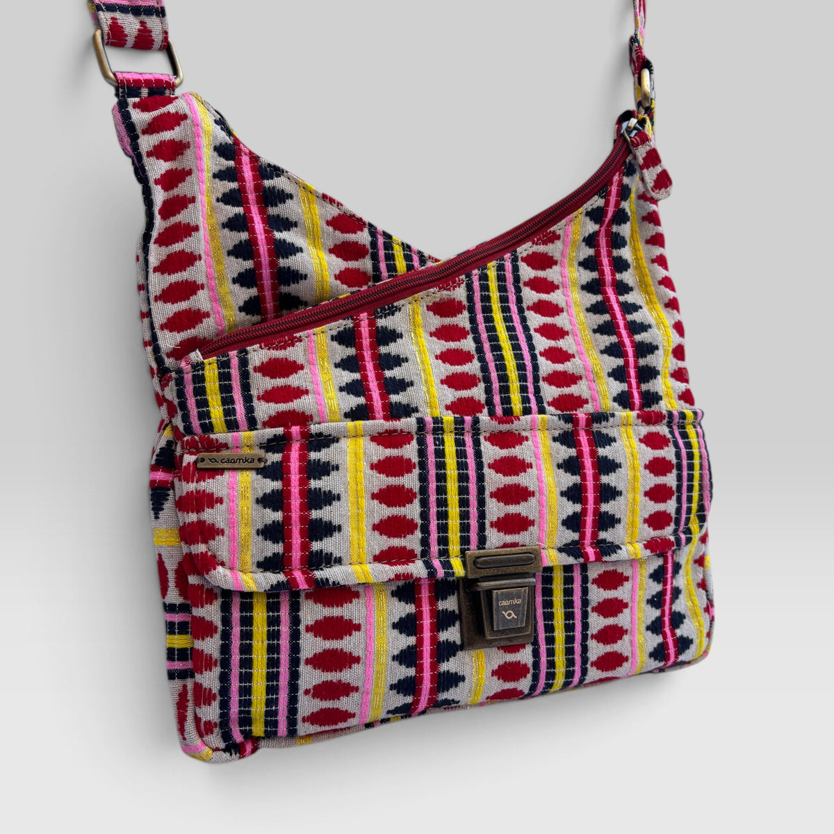Bolso Bandolera Súper Caomka "Happy Stripes" · Pieza Única Núm. 19560
