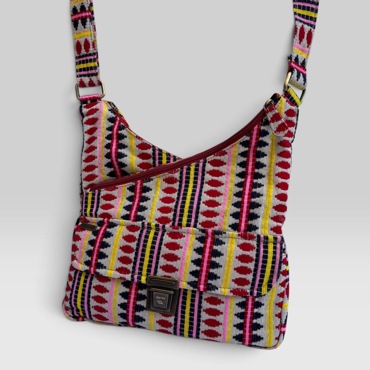 Bolso Bandolera Súper Caomka "Happy Stripes" · Pieza Única Núm. 19560