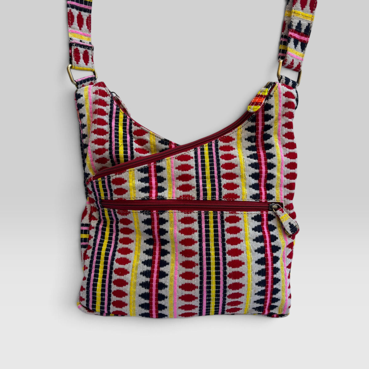 Bolso Bandolera Súper Caomka "Happy Stripes" · Pieza Única Núm. 19560