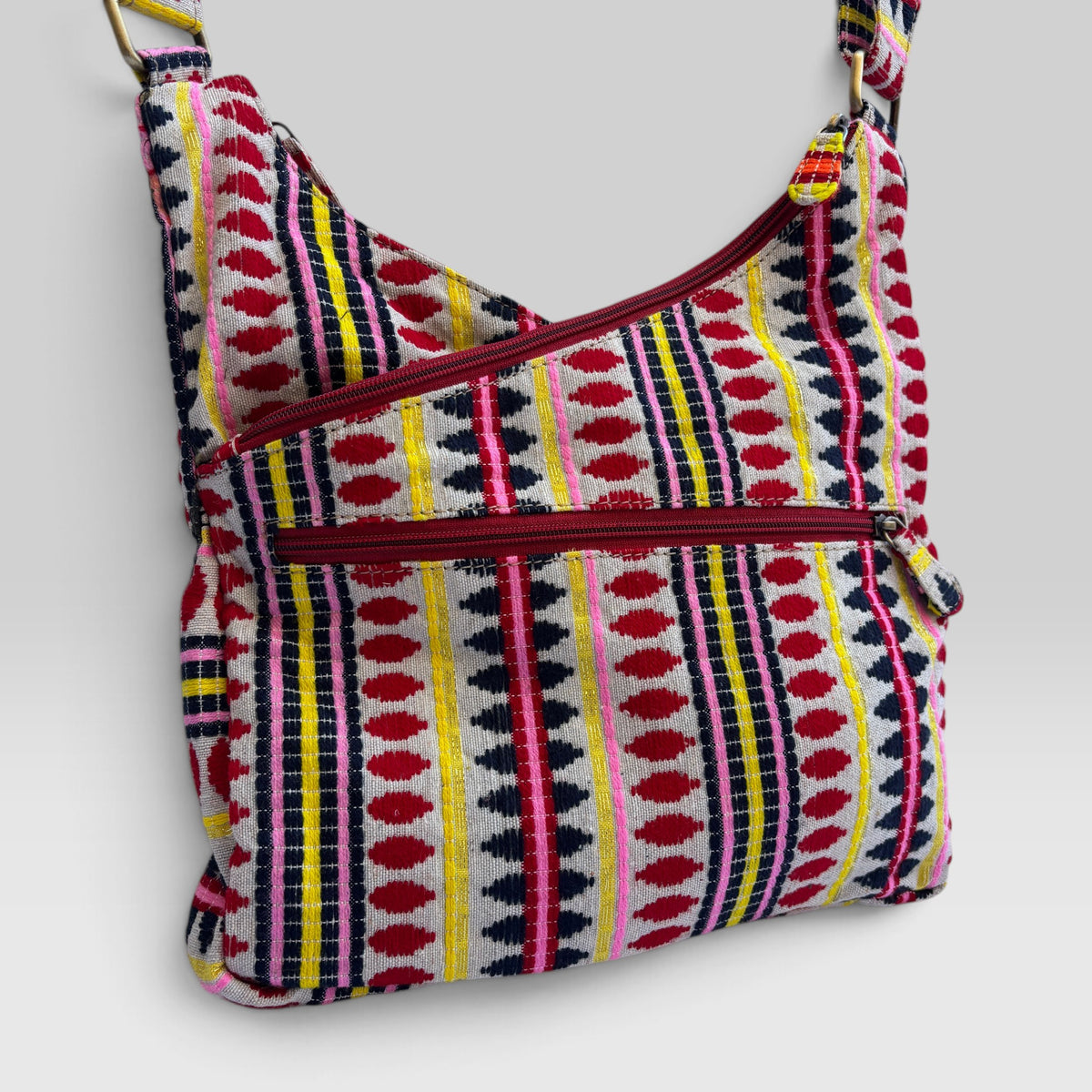 Bolso Bandolera Súper Caomka "Happy Stripes" · Pieza Única Núm. 19560