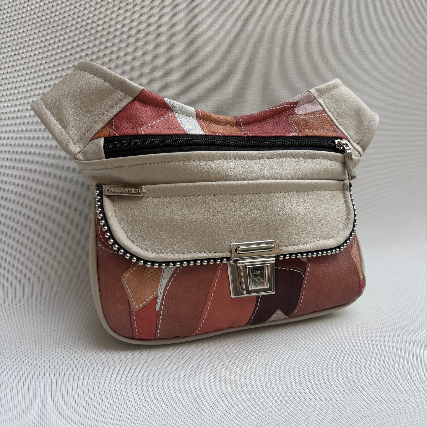 Riñonera "Elegant Patchwork Top" + Bolsillo trasero · Polipiel · Pieza Única Núm. 18021