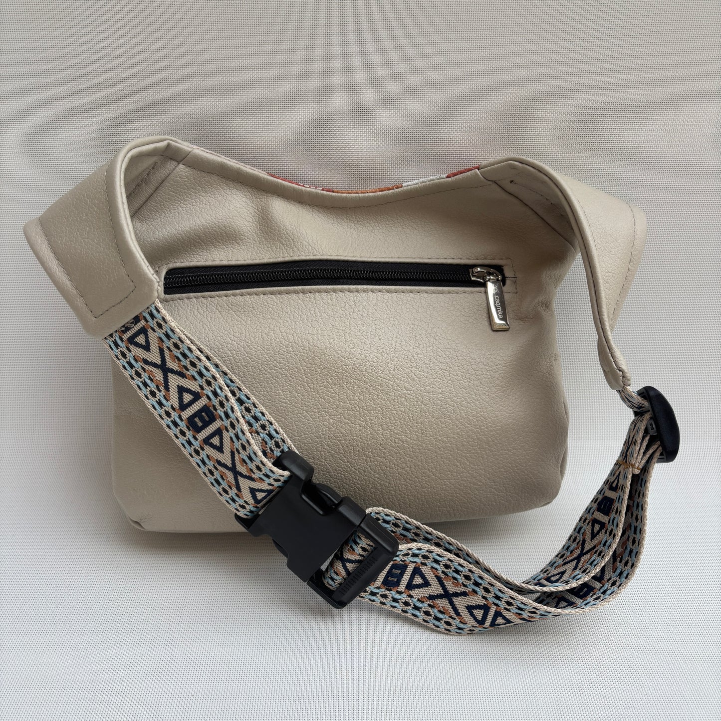 Riñonera "Elegant Patchwork Top" + Bolsillo trasero · Polipiel · Pieza Única Núm. 18021