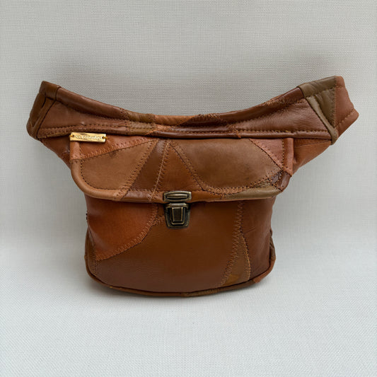 Mini Patchwork Brown Vintage & Old Gold · Piel / Cuero Vintage · Pieza Única Núm. 15652