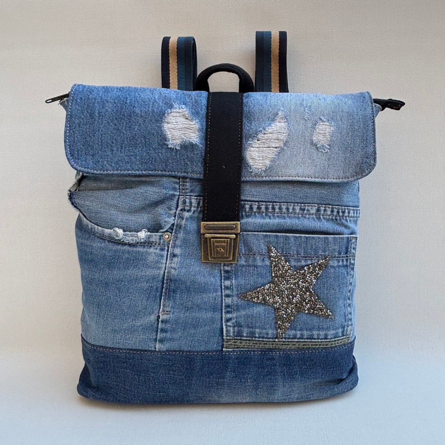 Mochila Top Caomka Recycled ♻️ Jeans · Pieza Única 16481