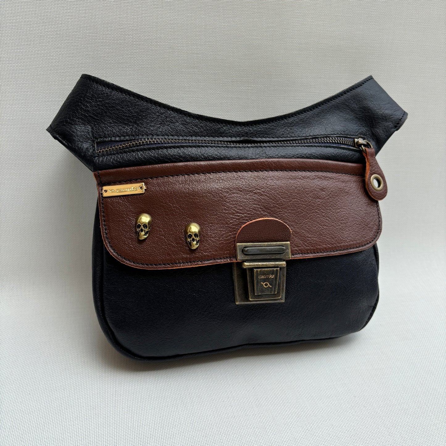 (-40%) Premium Dark Blue & Brown "Skulls" · Piel - Cuero · Pieza Única Núm. 15782