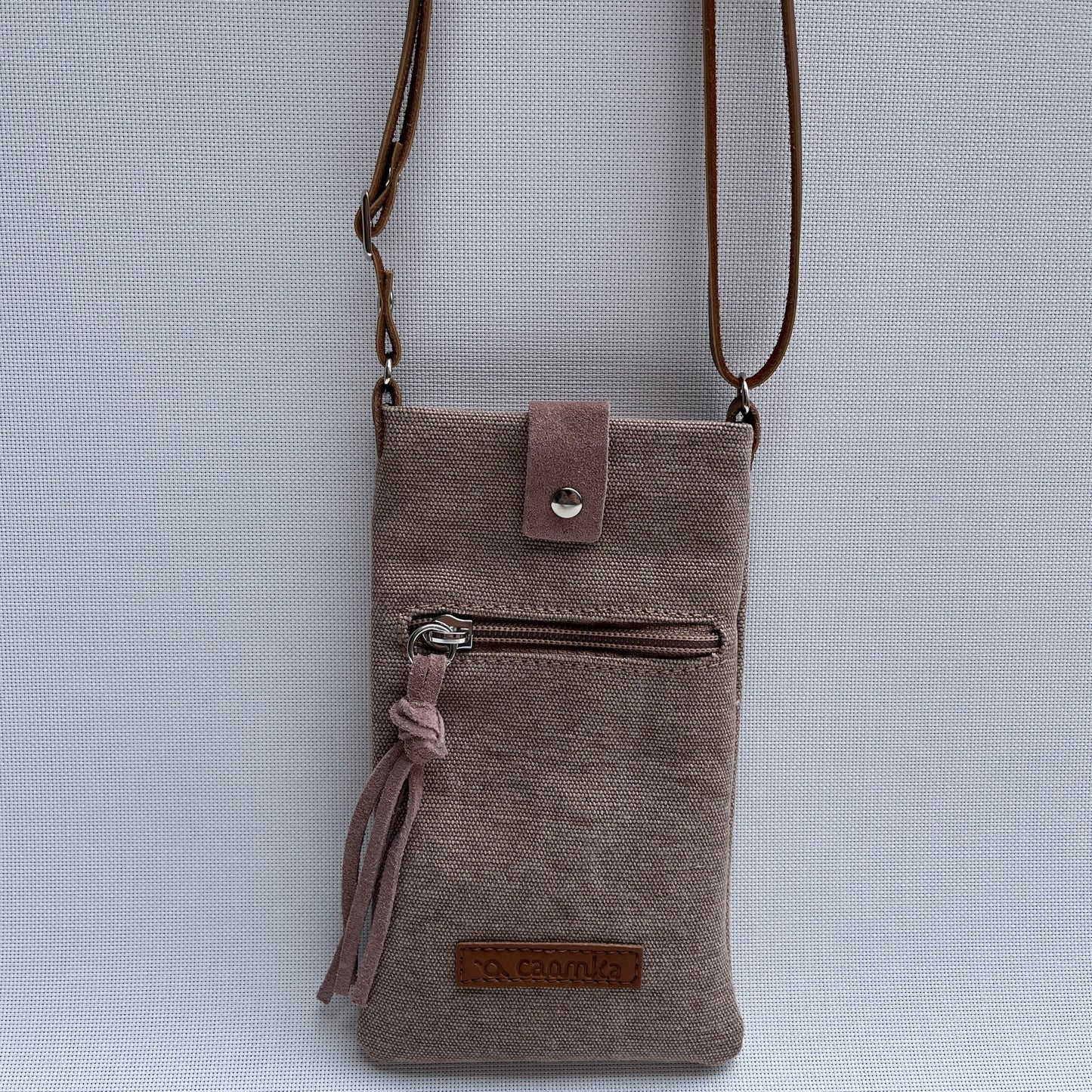Mobile Holder · Natura Design · Hemp Natural Fabric · Bordeaux