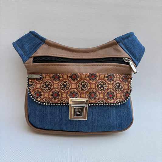 Riñonera "Elegant Cork Jeans Top" · Polipiel · Pieza Única Núm. 17314