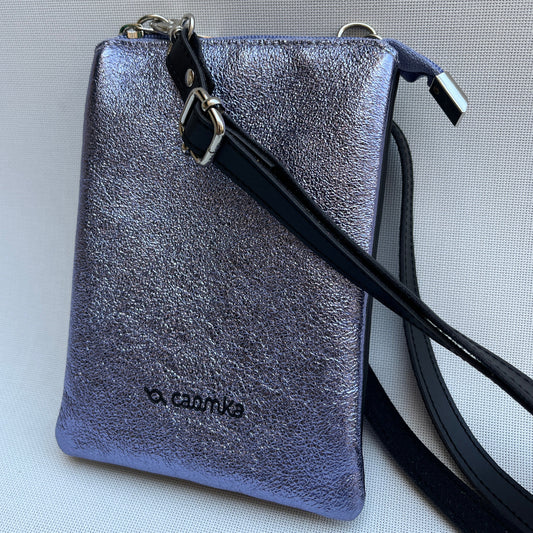 (-50%) Porta Móvil · Diseño Top · Piel natural · Lila Metalizado