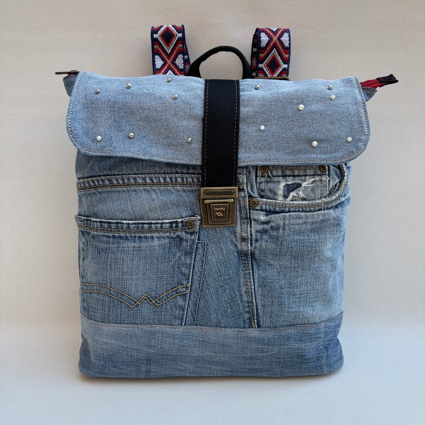 Mochila Top Caomka Recycled ♻️ Jeans · Pieza Única 16609