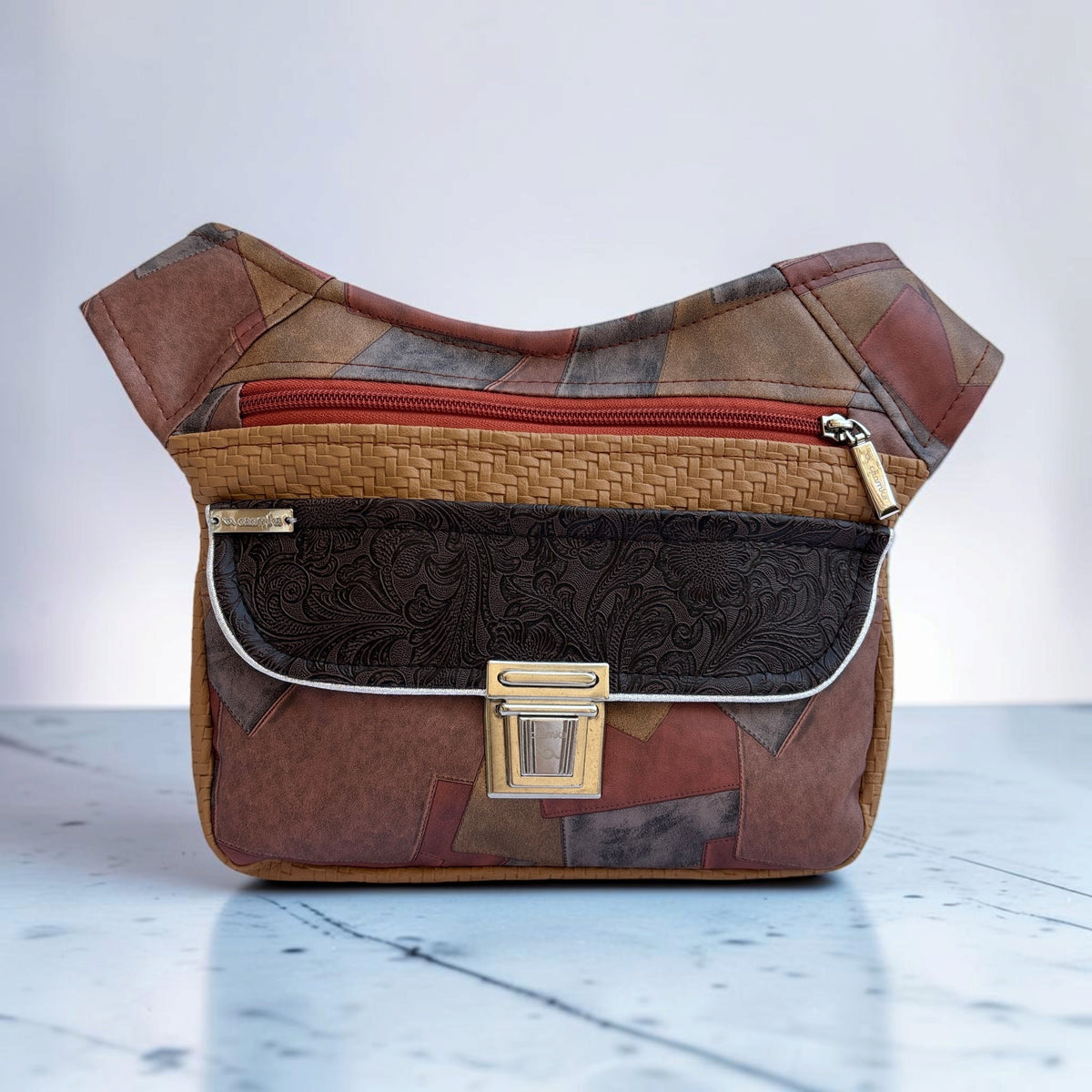 Riñonera "Special Brown Patchwork" · Polipiel · Pieza Única Núm. 19604