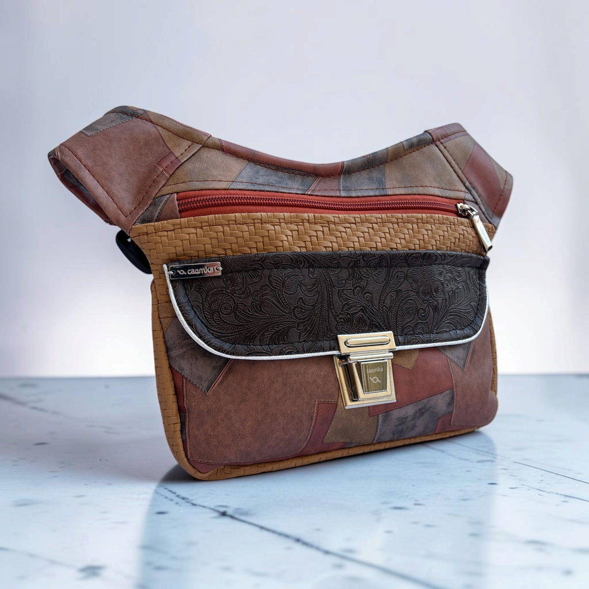 Riñonera "Special Brown Patchwork" · Polipiel · Pieza Única Núm. 19604