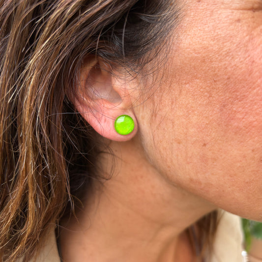 Pendientes "Sol Lima" – Vidrio fundido y hierro forjado.