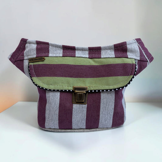 Riñonera Mini "Special Stripes" + Bolsillo trasero extra · Pieza Única Núm. 19654