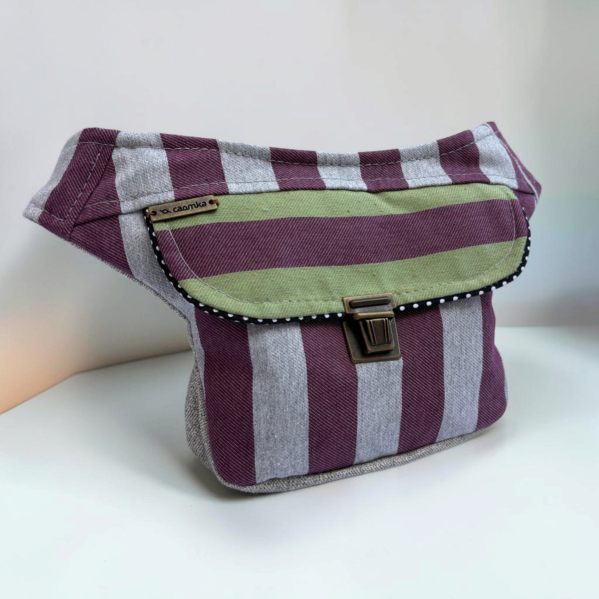 Riñonera Mini "Special Stripes" + Bolsillo trasero extra · Pieza Única Núm. 19654