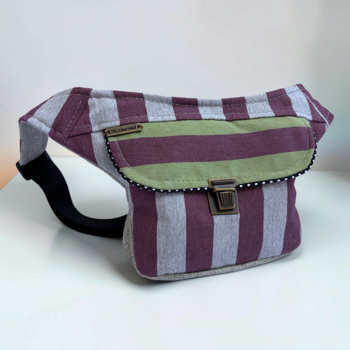 Riñonera Mini "Special Stripes" + Bolsillo trasero extra · Pieza Única Núm. 19654