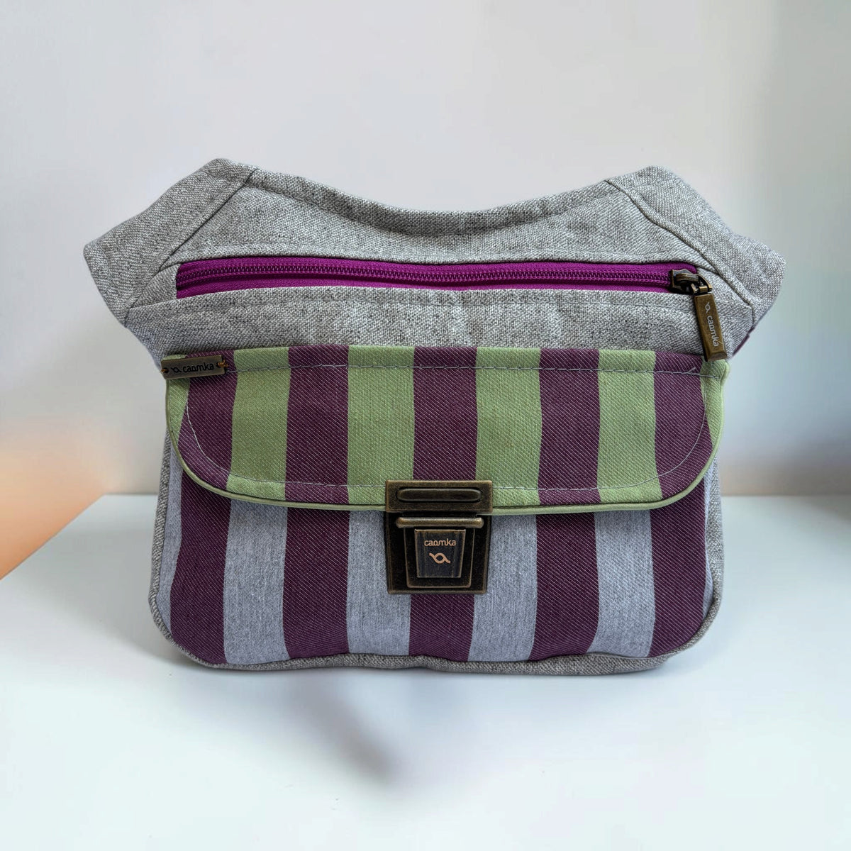 Riñonera Original "Special Olive Purple Top" + Bolsillo trasero · Pieza Única Núm. 19652