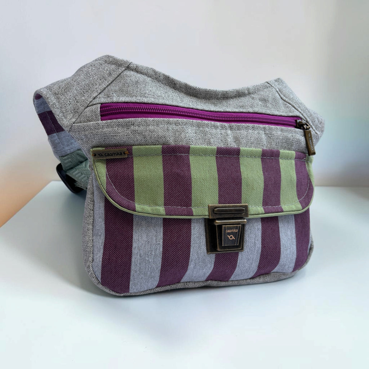 Riñonera Original "Special Olive Purple Top" + Bolsillo trasero · Pieza Única Núm. 19652