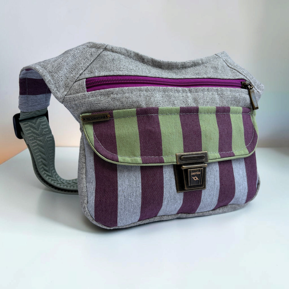 Riñonera Original "Special Olive Purple Top" + Bolsillo trasero · Pieza Única Núm. 19652