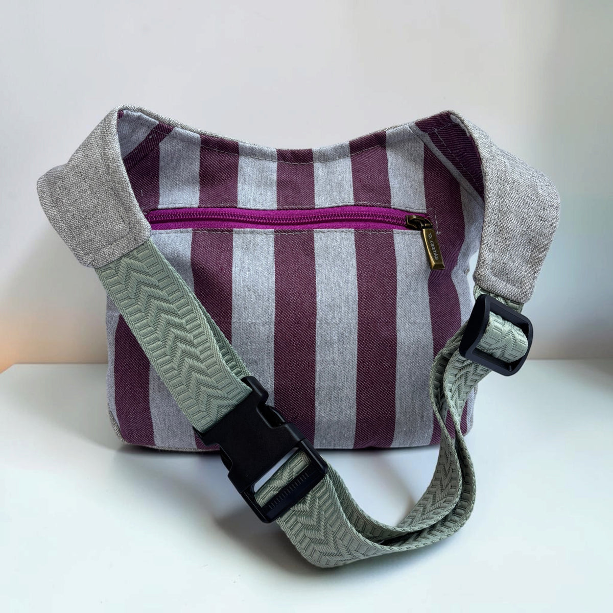 Riñonera Original "Special Olive Purple Top" + Bolsillo trasero · Pieza Única Núm. 19652