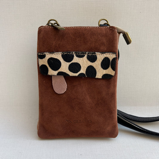 Porta Móvil · Diseño Top Mix · Piel natural · Jaguar Print
