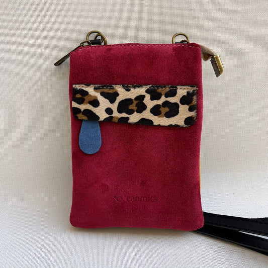 Porta Móvil · Diseño Top Mix · Piel natural · Leopard Print