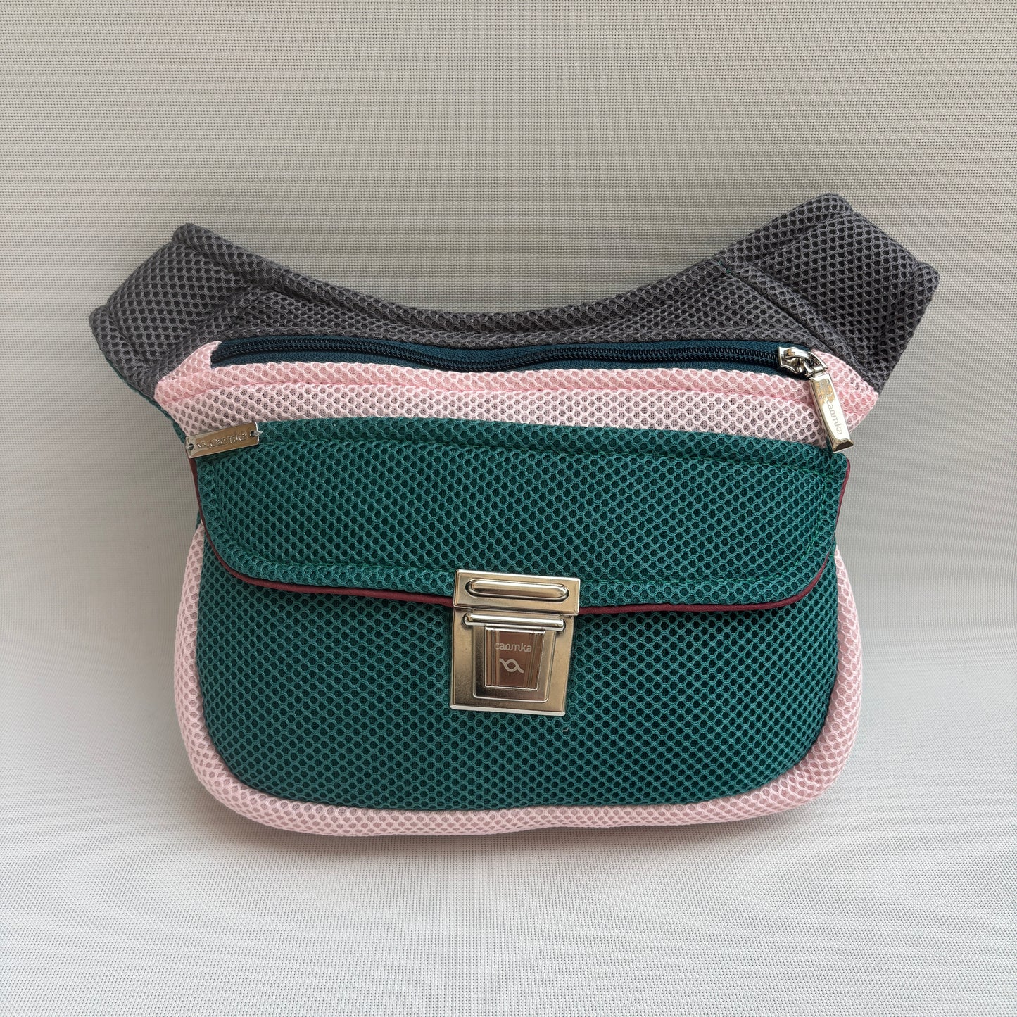 Riñonera "Soft 3D Pink & Green" + Bolsillo trasero · Pieza Única Núm. 18068