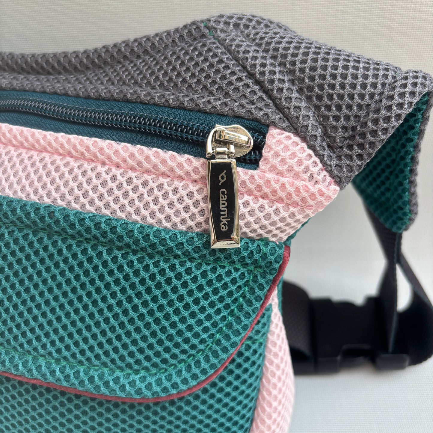 Riñonera "Soft 3D Pink & Green" + Bolsillo trasero · Pieza Única Núm. 18068